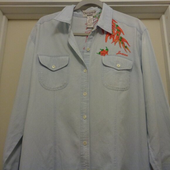 VINTAGE RETRO SOUTHWEST CHILIS WAITERESS WORK SHIRT JEANNE X L - Picture 4 of 10